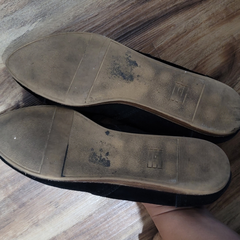 Toms black suede leather flats Sz 7.5 - Picture 4 of 5